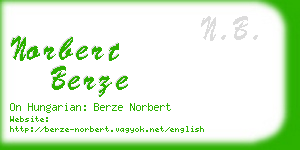 norbert berze business card